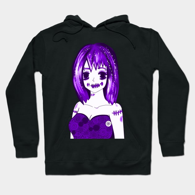 Anime Zombie Girl Cool Woman Hoodie by GreenCowLand